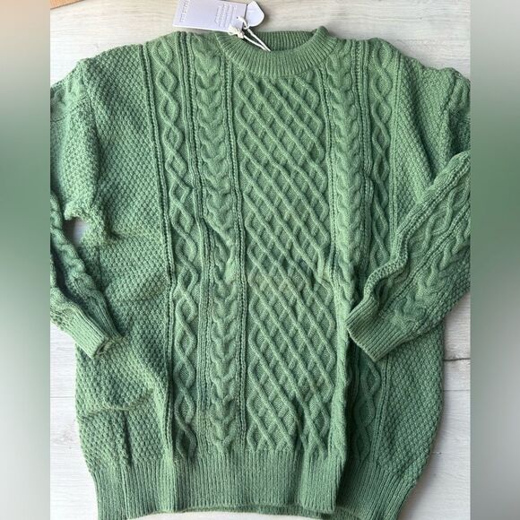 Aelfric Eden Knit Sweater Solid Vintage Pullover Unisex Woven Crewneck L Nwt - Picture 5 of 6